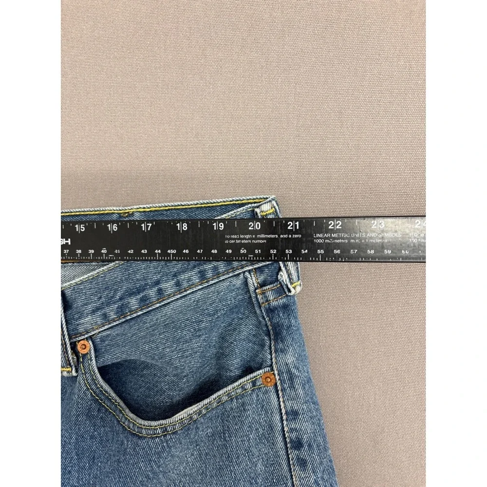 Levis 505 Mens Regular Fit Straight Leg Blue Denim Jeans W42 L30 00505-4891